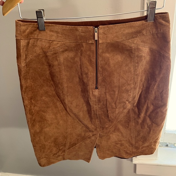 Vintage Brown Suede Mini Skirt - Picture 1 of 8